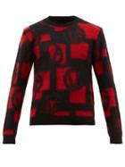 Matchesfashion.com Versace - Vg Logo Jacquard Sweater - Mens - Black Red