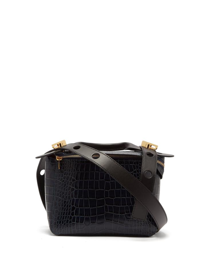 Sophie Hulme Bolt Faux-crocodile Shoulder Bag