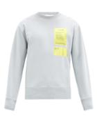 Matchesfashion.com Helmut Lang - Logo-patch Cotton-jersey Sweatshirt - Mens - Light Grey