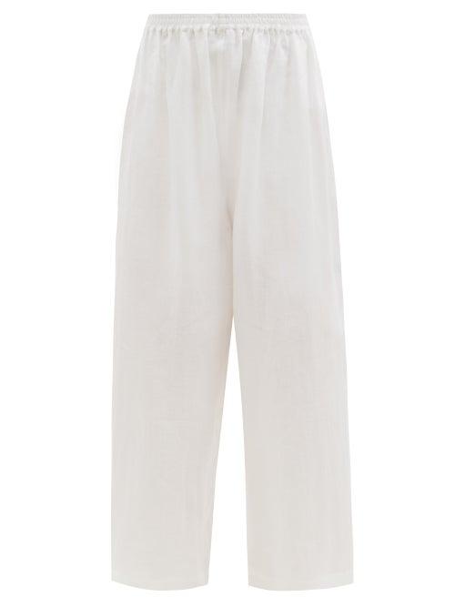 Matchesfashion.com Eskandar - Linen Wide-leg Trousers - Womens - White