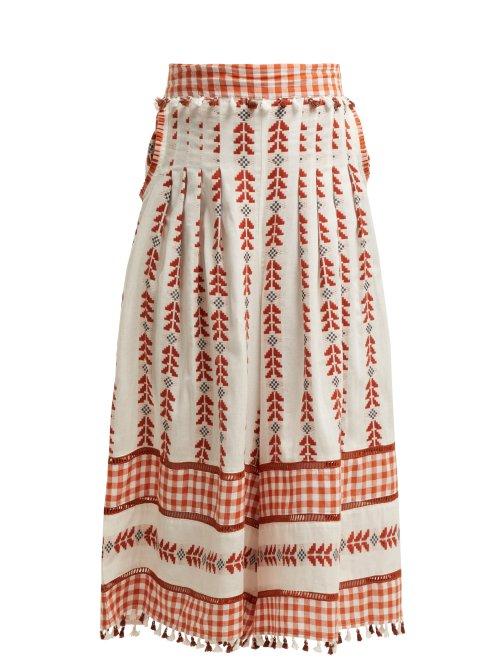 Matchesfashion.com Dodo Bar Or - Haylee Geometric Embroidered Cotton Trousers - Womens - Tan Multi