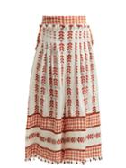 Matchesfashion.com Dodo Bar Or - Haylee Geometric Embroidered Cotton Trousers - Womens - Tan Multi