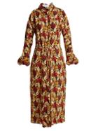 Matchesfashion.com Prada - Marocaine Floral Print Silk Dress - Womens - Yellow Print