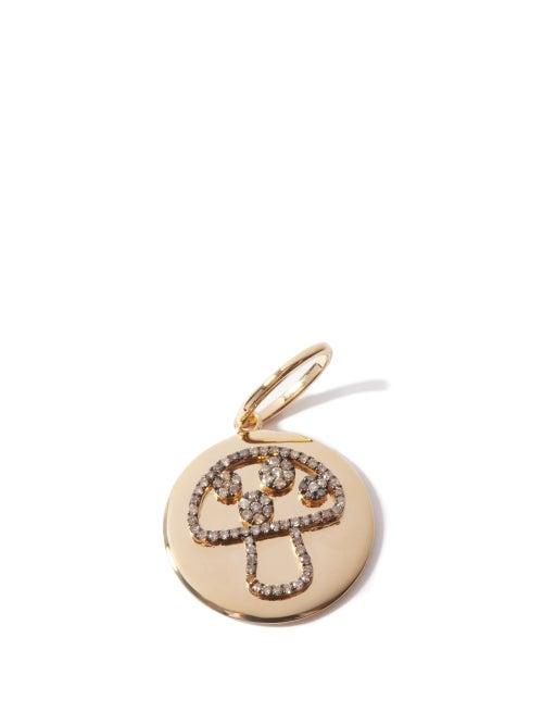 Rosa De La Cruz - Mushroom Diamond & 18kt Gold Charm - Womens - Yellow Gold