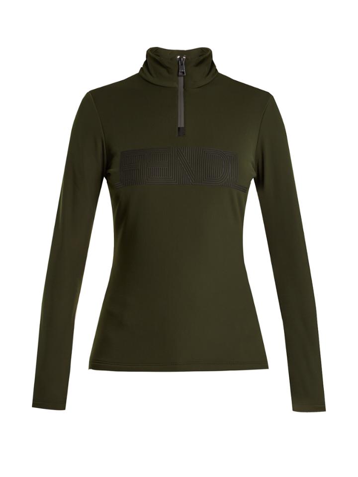 Fendi Embossed-logo Fleece-lined Performance Sweatshirt