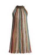 Missoni Striped-knit Halterneck Mini Dress
