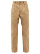 A.p.c. - Eddy Pleated Cotton-canvas Trousers - Mens - Beige