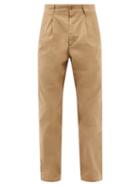 A.p.c. - Eddy Pleated Cotton-canvas Trousers - Mens - Beige