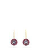 Matchesfashion.com Rosa De La Cruz - Pink Sapphire, Diamond & 18kt Gold Earrings - Womens - Pink Multi