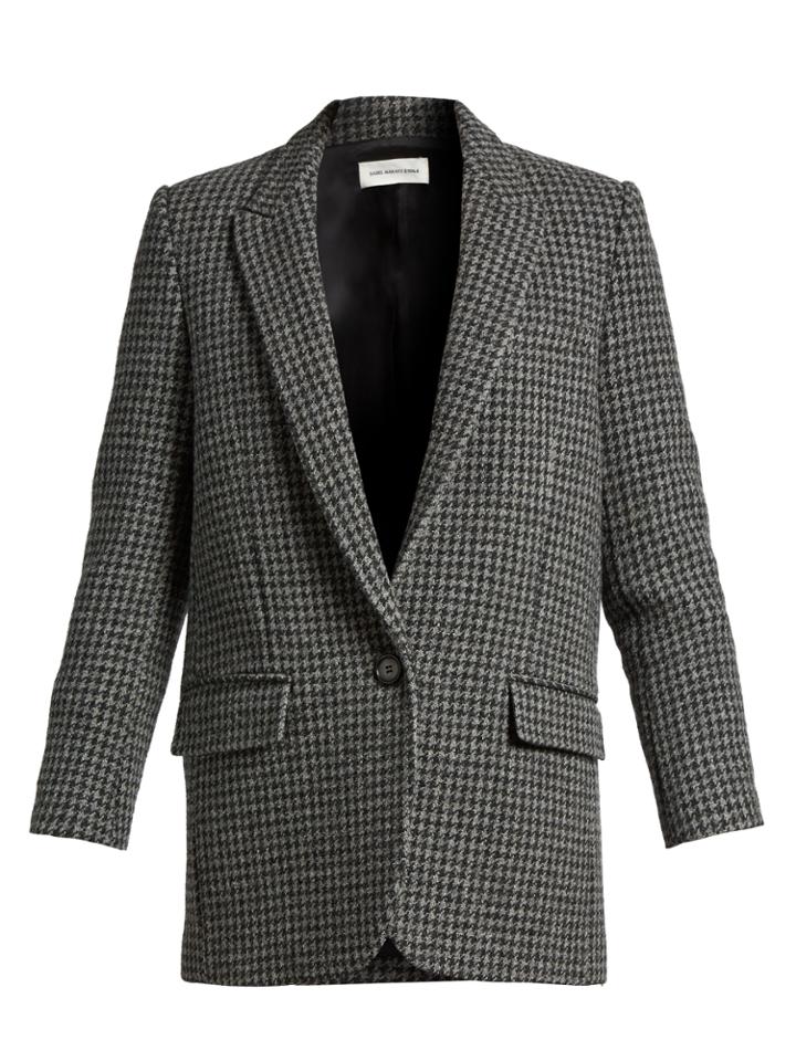 Isabel Marant Étoile Ice Hound's-tooth Wool-blend Jacket