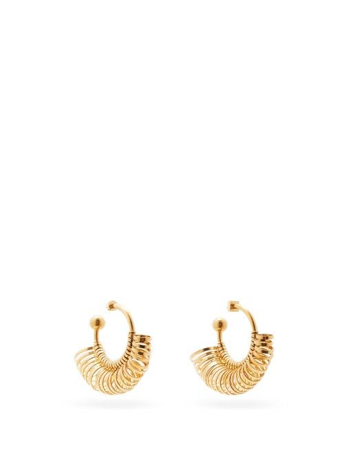 Matchesfashion.com Jacquemus - Ring-embellished Hoop Earrings - Womens - Gold