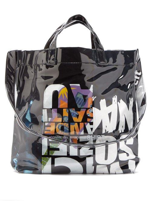 Matchesfashion.com Comme Des Garons Shirt - T Shirt Pvc Messenger Tote Bag - Mens - Black