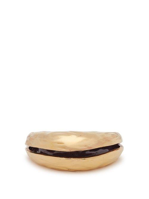 Matchesfashion.com Marni - Hammered Gold Tone Metal Cuff - Womens - Gold