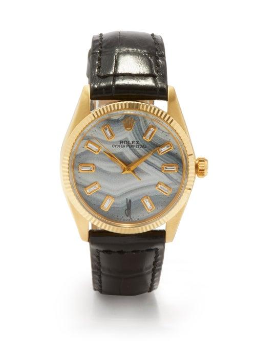 Jacquie Aiche - Vintage Rolex Oyster Diamond & 14kt Gold Watch - Mens - Black