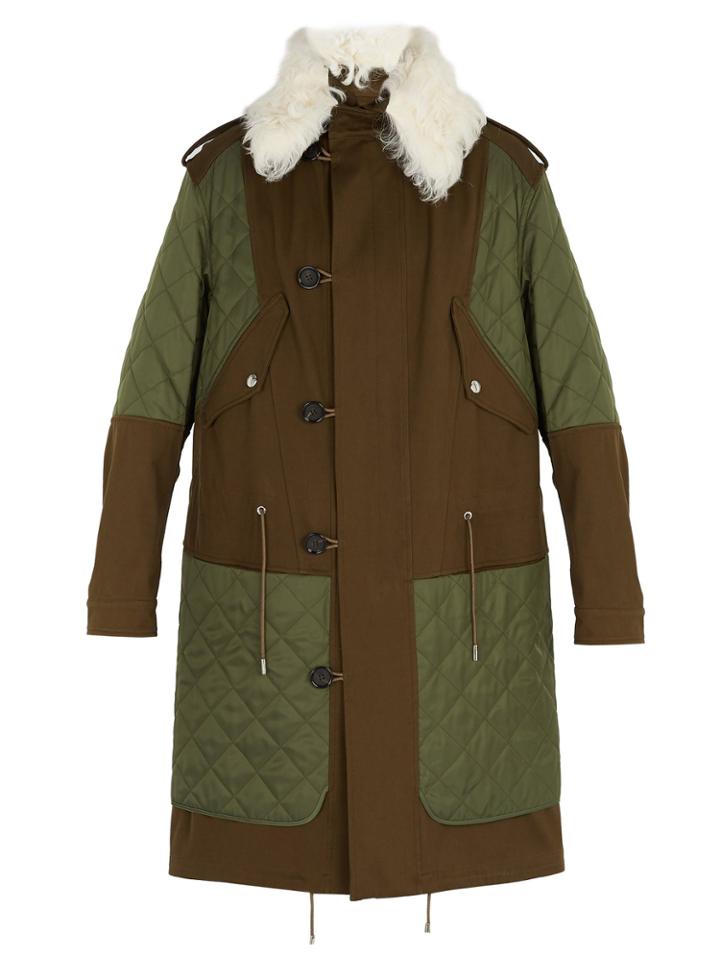 Alexander Mcqueen Shearling Collar Padded Parka