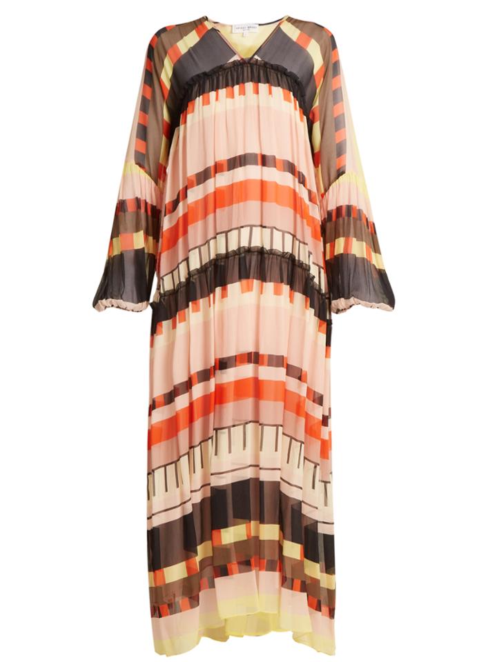 Apiece Apart Ceuta-print Long Silk Dress