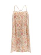 Matchesfashion.com Loup Charmant - Floral Print Cotton Gauze Slip Dress - Womens - Pink