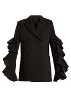 Ellery Gold Band Double-breasted Ruffle-trimmed Jacket