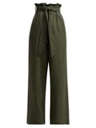 Matchesfashion.com Asceno - Paper Bag Linen Trousers - Womens - Khaki