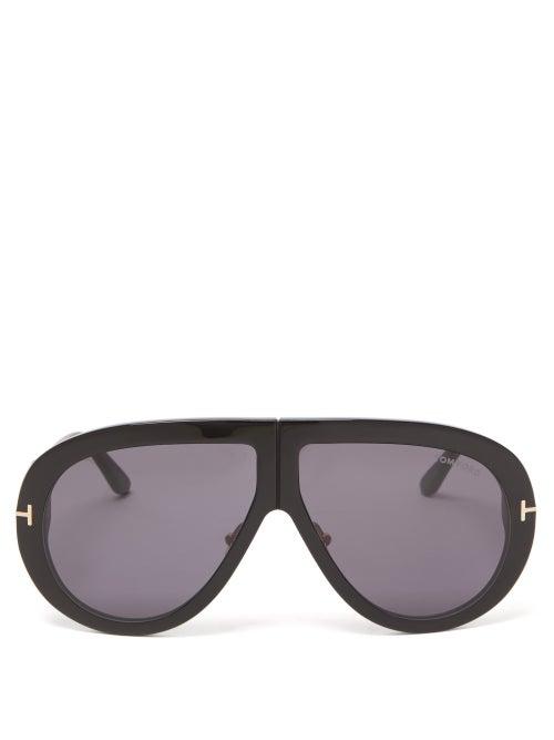 Tom Ford Eyewear - Oversized Flat-top Acetate Sunglasses - Womens - Black