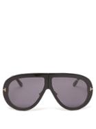 Tom Ford Eyewear - Oversized Flat-top Acetate Sunglasses - Womens - Black