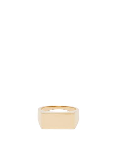 Biales 18kt Gold Block Signet Ring