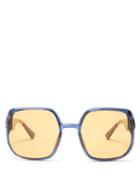 Matchesfashion.com Dior Eyewear - Diornuance Square Frame Sunglasses - Womens - Yellow