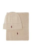 Polo Ralph Lauren - Logo-embroidered Wool Hat And Scarf Set - Mens - Beige