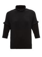 Chlo - Ruffled Cashmere Top - Womens - Black