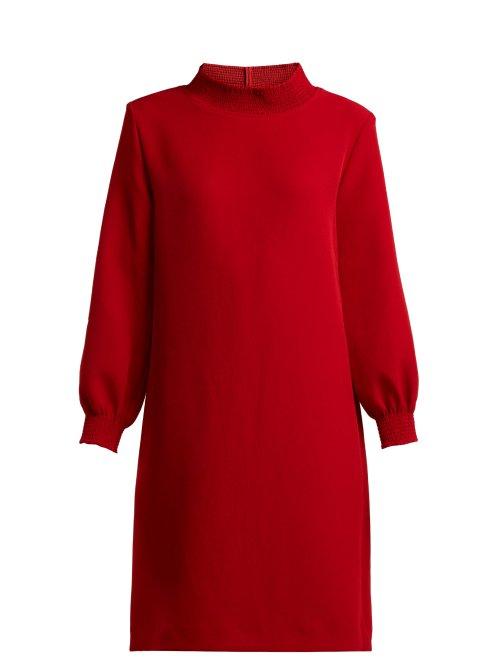 Matchesfashion.com A.p.c. - Julie Smocked Stretch Crepe Mini Dress - Womens - Red