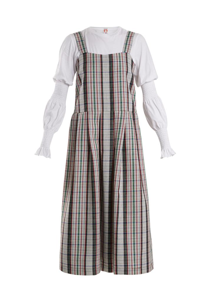 Shrimps Enya Checked Wool Pinafore Dress