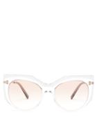 Matchesfashion.com Valentino - Oversized Cat Eye Acetate Sunglasses - Womens - Clear