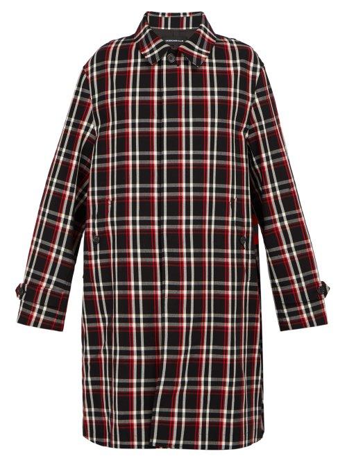 Matchesfashion.com Undercover - Reflective Panelled Plaid Wool Coat - Mens - Black
