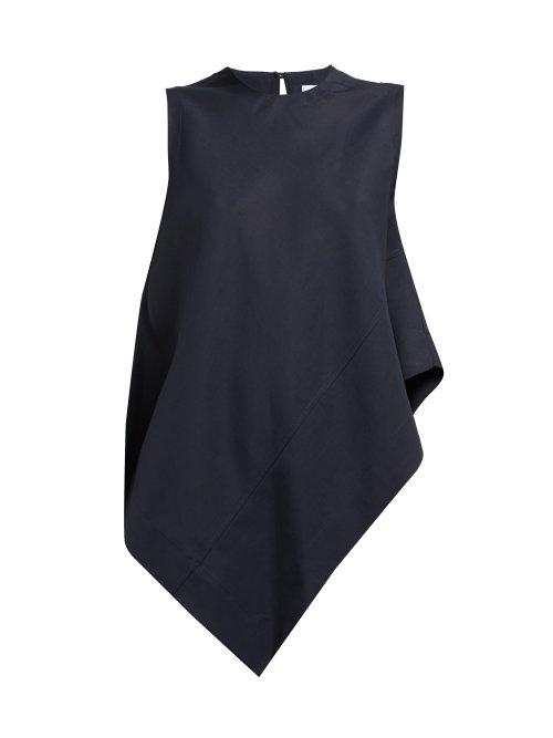 Matchesfashion.com Raey - Asymmetric Hem Top - Womens - Dark Navy