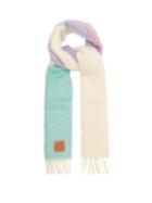Loewe - Anagram-patch Colour-block Mohair-blend Scarf - Womens - White Multi