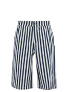 Matchesfashion.com Loewe - Striped Cotton Shorts - Mens - Navy White