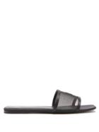 Ladies Shoes Totme - Logo-embroidered Mesh And Satin Slides - Womens - Black