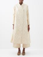The Meaning Well - Rosalie Deadstock Damask-jacquard Coat Dress - Womens - Ivory
