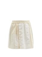 Matchesfashion.com By Walid - Narmin Lace-panel Upcycled-cotton Shorts - Womens - Beige