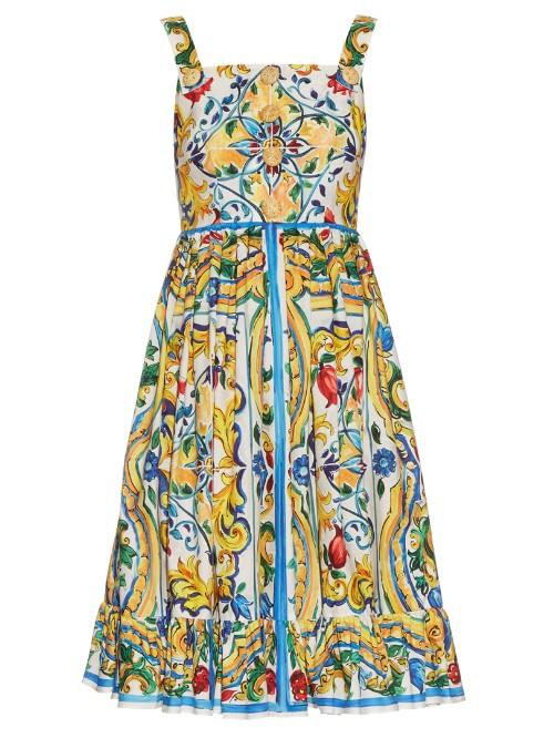 Dolce & Gabbana Majolica-print Cotton Dress