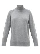 Matchesfashion.com Cefinn - Mock-neck Wool-blend Sweater - Womens - Dark Grey