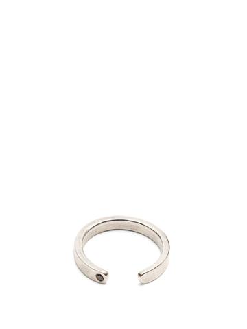Title Of Work Open Curve Black-diamond Sterling-silver Ring