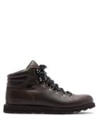 Matchesfashion.com Sorel - Madison Grained Leather Hiking Boots - Mens - Dark Brown