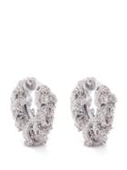 Bottega Veneta - Crystal-embellished Sterling-silver Earrings - Womens - Silver