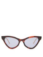 Matchesfashion.com Gucci - Web Stripe Cat Eye Acetate Sunglasses - Womens - Tortoiseshell