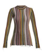 Matchesfashion.com Marques'almeida - Ribbed Knit Wool Sweater - Womens - Multi