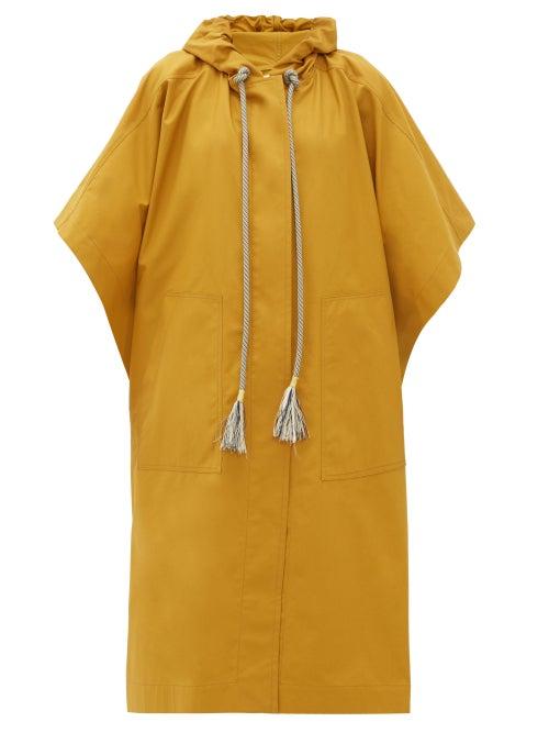 Matchesfashion.com Ssone - Block Hooded Coated Cotton Poncho - Womens - Tan
