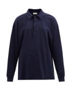 Les Tien - Brushed-back Cotton-jersey Rugby Top - Womens - Navy