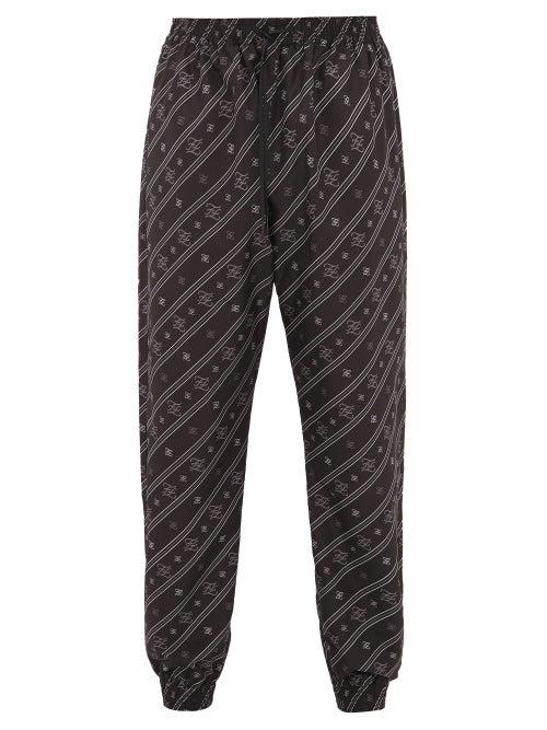 Matchesfashion.com Fendi - Karligraphy Ff-print Technical Track Pants - Mens - Black