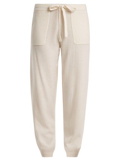 Matchesfashion.com Allude - Tie Waist Wool And Cashmere Blend Track Pants - Womens - Cream
